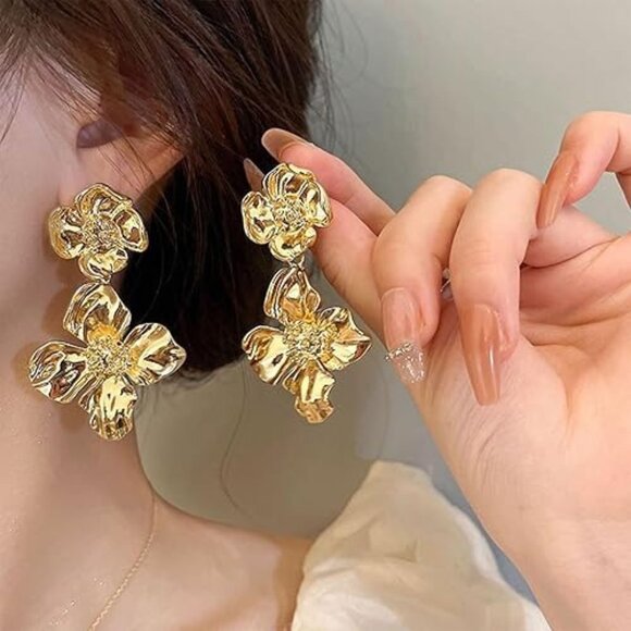 Anthropologie Jewelry - Bohemian Statement Flowers Earrings